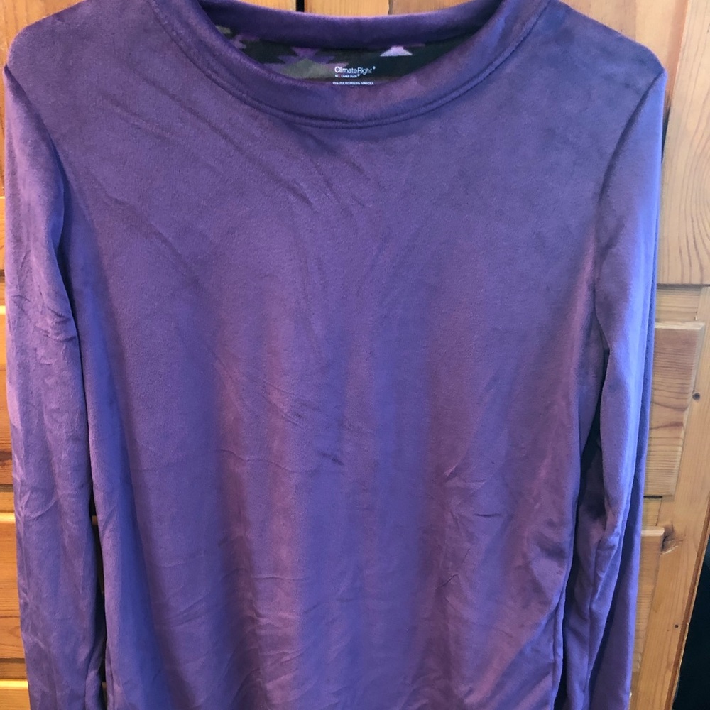 Velvet like long sleeve shirt